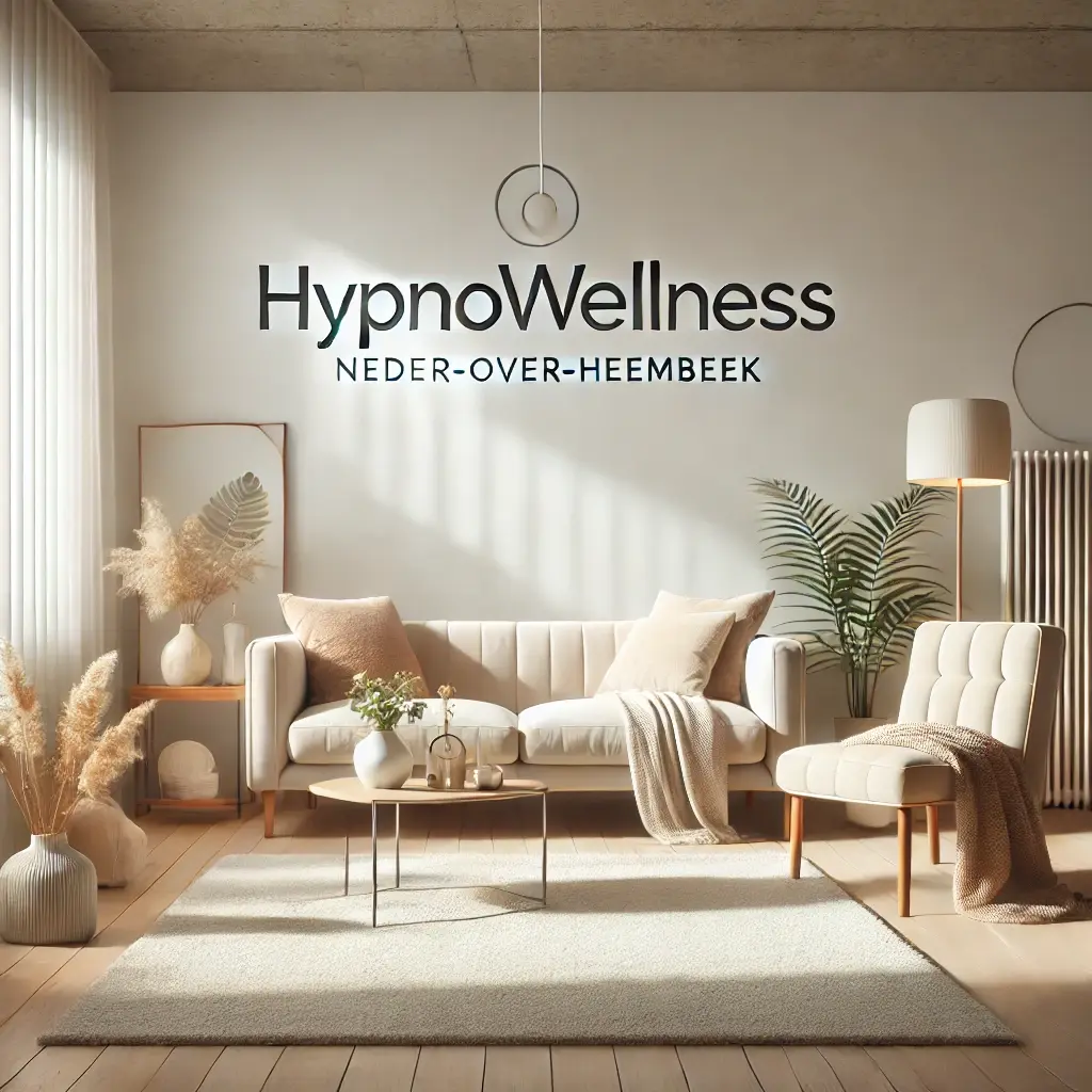 Espace lumineux et chaleureux du cabinet HypnoWellness situé à Neder-Over-Heembeek, conçu pour offrir une expérience apaisante d’hypnothérapie.